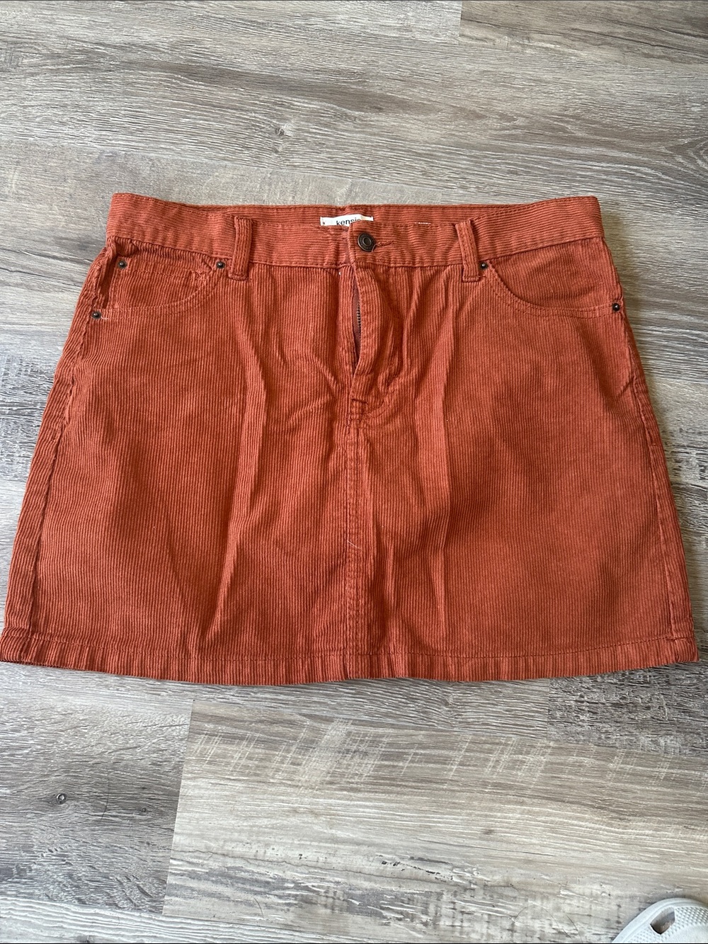 Kensie Rust Corduroy Mini Skirt